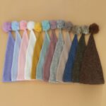 Ropa de fotografía para recién nacidos Fotografía de bebé Pelota de piel Sombrero de cola larga de punto, Hat(Light Purple) - Imagen 2