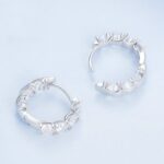 Pendientes de flor en ciernes de circonita de plata esterlina S925, BSE734 - Imagen 5
