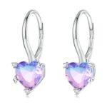 Pendientes Corazón Ilusión Zirconia Chapado En Oro Blanco S925 De Plata De Ley, BSE743