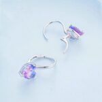 Pendientes Corazón Ilusión Zirconia Chapado En Oro Blanco S925 De Plata De Ley, BSE743 - Imagen 2