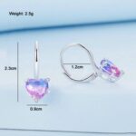 Pendientes Corazón Ilusión Zirconia Chapado En Oro Blanco S925 De Plata De Ley, BSE743 - Imagen 3