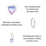 Pendientes Corazón Ilusión Zirconia Chapado En Oro Blanco S925 De Plata De Ley, BSE743 - Imagen 4