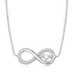 Collar de plata esterlina S925 Zirconia Infinity Heart Endless Symbol, BSN276