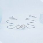 Collar de plata esterlina S925 Zirconia Infinity Heart Endless Symbol, BSN276 - Imagen 2