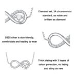 Collar de plata esterlina S925 Zirconia Infinity Heart Endless Symbol, BSN276 - Imagen 4
