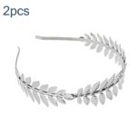 2 uds hojas de árbol banda para el cabello diadema tocado nupcial accesorios para el cabello, 2pcs Tree Leaves Silver