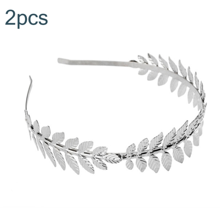 TBD0603156201B.jpg 2 uds hojas de árbol banda para el cabello diadema tocado nupcial accesorios para el cabello, 2pcs Tree Leaves Silver - Imagen 1