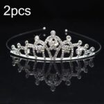 2 uds., banda para el pelo de corona para niña pequeña, adornos para el pelo de aleación, tocado de diamantes de imitación, Rhinestone Crown B