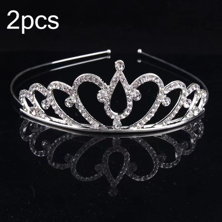 TBD0603156801F.jpg 2 uds., banda para el pelo de corona para niña pequeña, adornos para el pelo de aleación, tocado de diamantes de imitación, Rhinestone Crown F - Imagen 1