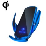 Soporte de teléfono de carga inalámbrica para coche magnético de inducción infrarroja Q3 con Micro USB + 8 pines + conector magnético tipo C/USB-C, Q3 Blue