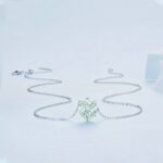 Colgante de plata de ley S925 con trébol verde de cuatro hojas chapado en oro blanco, BSN279 - Imagen 3