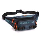 HAOSHUAI 5135 Bolso de cintura para hombres al aire libre Bolso de hombres de tela de nylon impermeable, 5135 Dark Blue