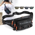 HAOSHUAI 5135 Bolso de cintura para hombres al aire libre Bolso de hombres de tela de nylon impermeable, 5135 Black - Imagen 2