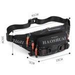 HAOSHUAI 5135 Bolso de cintura para hombres al aire libre Bolso de hombres de tela de nylon impermeable, 5135 Black - Imagen 3