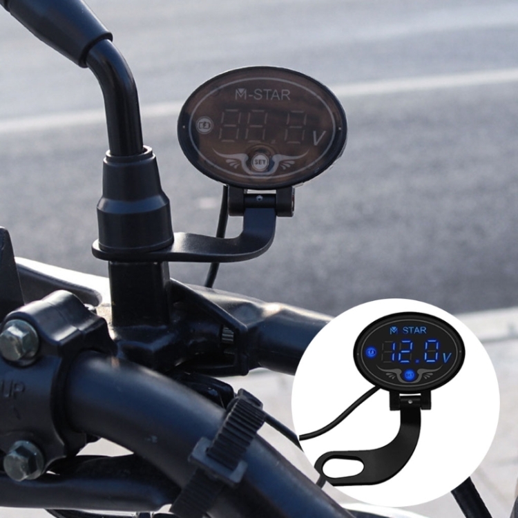 TBD0603189101A.jpg Monitoreo de voltaje de batería de motocicleta YL-M01 Medidor de voltaje inteligente M-STAR, YL-M01 Blue - Imagen 1