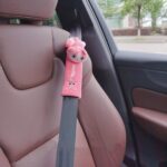 002 Cute Cartoon Thicked Seat Belt Cojín protector antiestrangulado, longitud:, 30.5cm (Pink Cat)