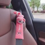 002 Cute Cartoon Thicked Seat Belt Cojín protector antiestrangulado, longitud:, 23cm (Pink Cat)