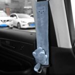 002 Cute Cartoon Thicked Seat Belt Cojín protector antiestrangulado, longitud:, 23cm (Gray Fox)