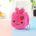 Monedero tridimensional de la llave de la felpa de la historieta de los niños 2pcs, Strawberry Rabbit