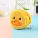 Monedero tridimensional de la llave de la felpa de la historieta de los niños 2pcs, Yellow Duckling
