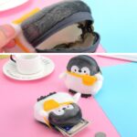2 piezas lindo pequeño pingüino monedero lápiz labial bolsa de Cable de datos, Backpack Penguin - Imagen 4