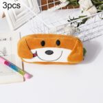 3 uds niños lindo Animal felpa lápiz bolsa papelería bolsa de almacenamiento, Naughty Dog