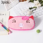 3 uds niños lindo Animal felpa lápiz bolsa papelería bolsa de almacenamiento, Bowl Pig