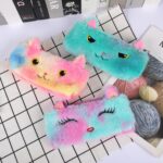 Estuche de lápices de papelería para estudiantes de felpa con gatito de Color láser de 3 uds. - Imagen 2
