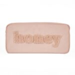 H6572 Neceser de viaje de nailon bordado con letras Bolsa de cosméticos portátil, H6572 (Pink)