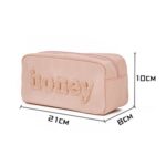 H6572 Neceser de viaje de nailon bordado con letras Bolsa de cosméticos portátil, H6572 (Pink) - Imagen 3