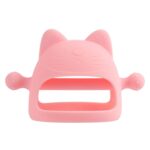 3 uds bebé Anti-comer mano cubierta hervida silicona calmante dientes palo, Pink