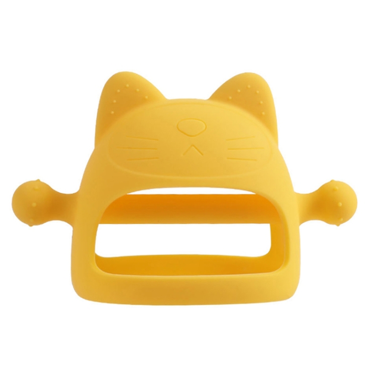 TBD0603213901B.jpg 3 uds bebé Anti-comer mano cubierta hervida silicona calmante dientes palo, Yellow - Imagen 1