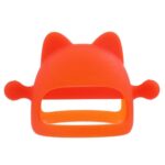 3 uds bebé Anti-comer mano cubierta hervida silicona calmante dientes palo, Orange