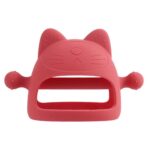 3 uds bebé Anti-comer mano cubierta hervida silicona calmante dientes palo, Jujube Red