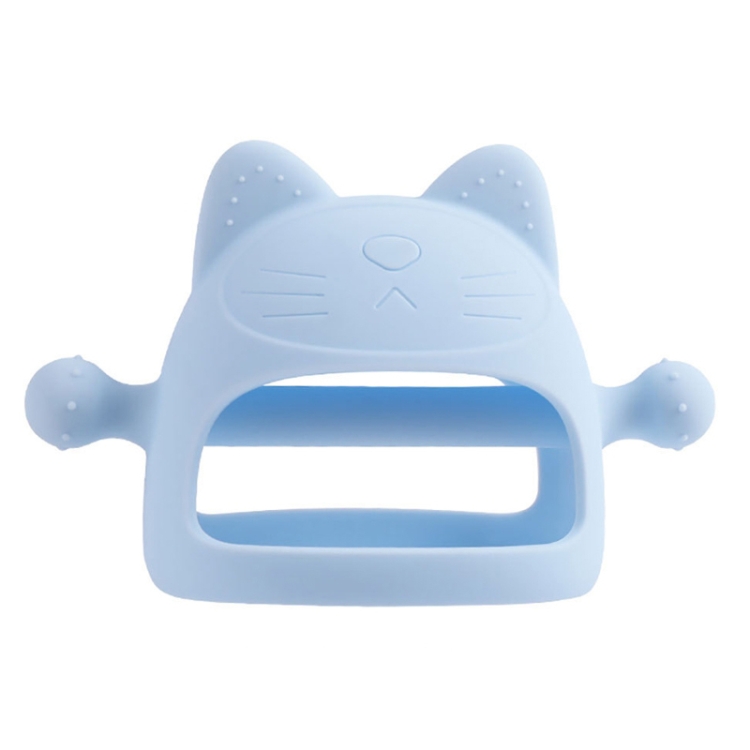 TBD0603213901G.jpg 3 uds bebé Anti-comer mano cubierta hervida silicona calmante dientes palo, Sky Blue - Imagen 1