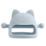 3 uds bebé Anti-comer mano cubierta hervida silicona calmante dientes palo, Gray Blue