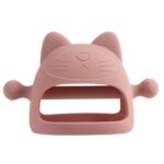 3 uds bebé Anti-comer mano cubierta hervida silicona calmante dientes palo, Brown