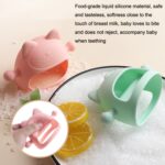 3 uds bebé Anti-comer mano cubierta hervida silicona calmante dientes palo, Orange - Imagen 5
