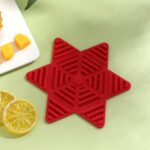 Cojín de olla plegable de 3 uds, almohadilla de aislamiento de taza de té de silicona, manteles individuales antideslizantes para mesa de casa, Red