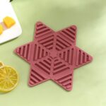 Cojín de olla plegable de 3 uds, almohadilla de aislamiento de taza de té de silicona, manteles individuales antideslizantes para mesa de casa, Pink