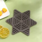 Cojín de olla plegable de 3 uds, almohadilla de aislamiento de taza de té de silicona, manteles individuales antideslizantes para mesa de casa, Dark Gray