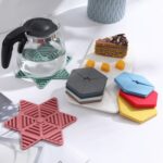 Cojín de olla plegable de 3 uds, almohadilla de aislamiento de taza de té de silicona, manteles individuales antideslizantes para mesa de casa, Royal Blue - Imagen 6