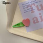 10 piezas de accesorios para el cabello con pinzas para el cabello para niños con amor colorido, Pink Heart