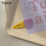10 piezas de accesorios para el cabello con pinzas para el cabello para niños con amor colorido, Purple Heart