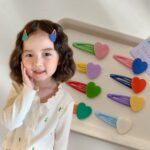10 piezas de accesorios para el cabello con pinzas para el cabello para niños con amor colorido, Pink Heart - Imagen 2