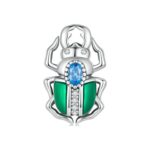Pulsera de cuentas de circón con goteo de aceite de escarabajo de plata esterlina S925, SCC2432
