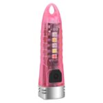 V1 Llavero Linterna Mini Linterna de luz Linterna multifuncional para el hogar al aire libre, V1 Transparent Pink