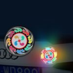 2 juegos de raspado anticolisión para puerta de coche y espejo retrovisor, pegatina reflectante de advertencia de seguridad colorida, estilo:, 2sets Glue Model Black Flames