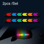 2 juegos de raspado anticolisión para puerta de coche y espejo retrovisor, pegatina reflectante de advertencia de seguridad colorida, estilo:, 2sets Nano Model Rearview Mirror