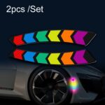 2 juegos de raspado anticolisión para puerta de coche y espejo retrovisor, pegatina reflectante de advertencia de seguridad colorida, estilo:, 2sets Nano Model Wheel Eyebrows
